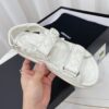 Chanel White Quilted Leather Platform Sandal with Rhinestone CC Logo
