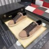 sy_no_F88F8155BDF7BE163CD337174FFC0DF8_1 Saint Laurent Khaki Canvas Dark Brown Leather Low-Top Sneaker