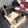 sy_no_F88F8155BDF7BE163CD337174FFC0DF8_2 Saint Laurent Khaki Canvas Dark Brown Leather Low-Top Sneaker