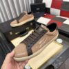 sy_no_F88F8155BDF7BE163CD337174FFC0DF8_4 Saint Laurent Khaki Canvas Dark Brown Leather Low-Top Sneaker
