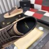 sy_no_F88F8155BDF7BE163CD337174FFC0DF8_7 Saint Laurent Khaki Canvas Dark Brown Leather Low-Top Sneaker