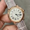 Cartier London series quartz movement, 30 meter waterproof women's watch, Swiss watch, white dial, steel case, crocodile leather strap