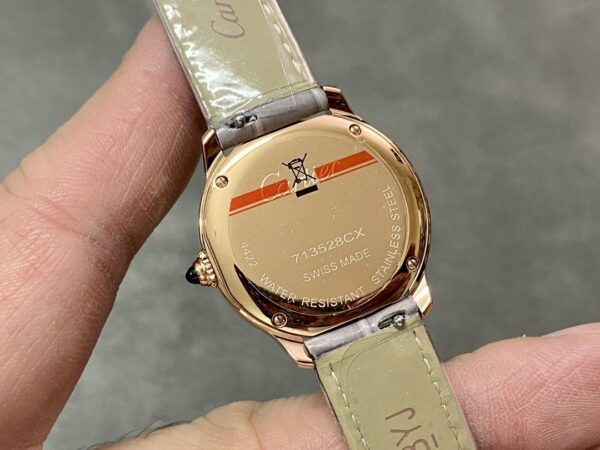 Cartier London series quartz movement, 30 meter waterproof women's watch, Swiss watch, white dial, steel case, crocodile leather strap