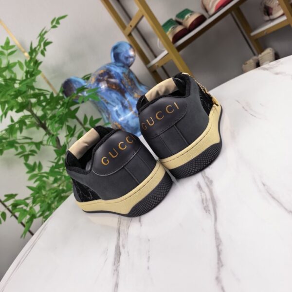 sy_no_F95A4AF6DD28E024CEB56629FC27B87D_4 Gucci Screener Sneaker in Black GG Canvas & Leather with Gold Horse Charm
