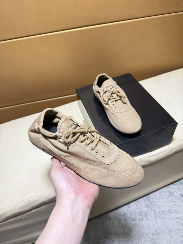 Prada Khaki Gathered Nylon Retro Trainer