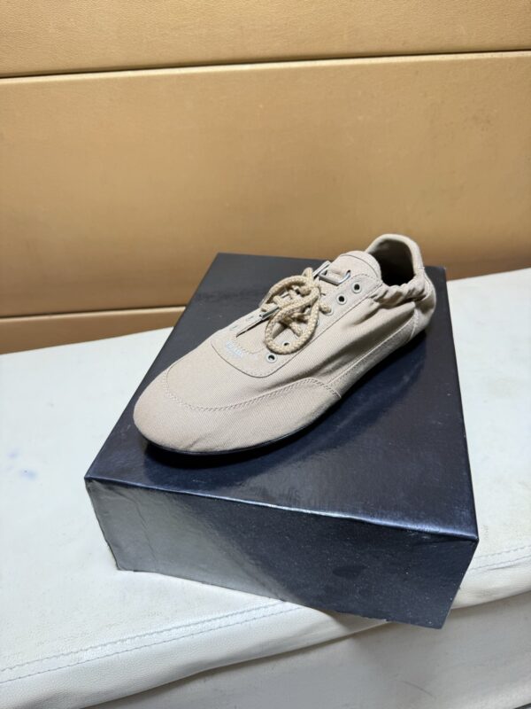 Prada Khaki Gathered Nylon Retro Trainer