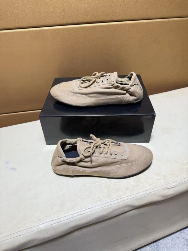 Prada Khaki Gathered Nylon Retro Trainer