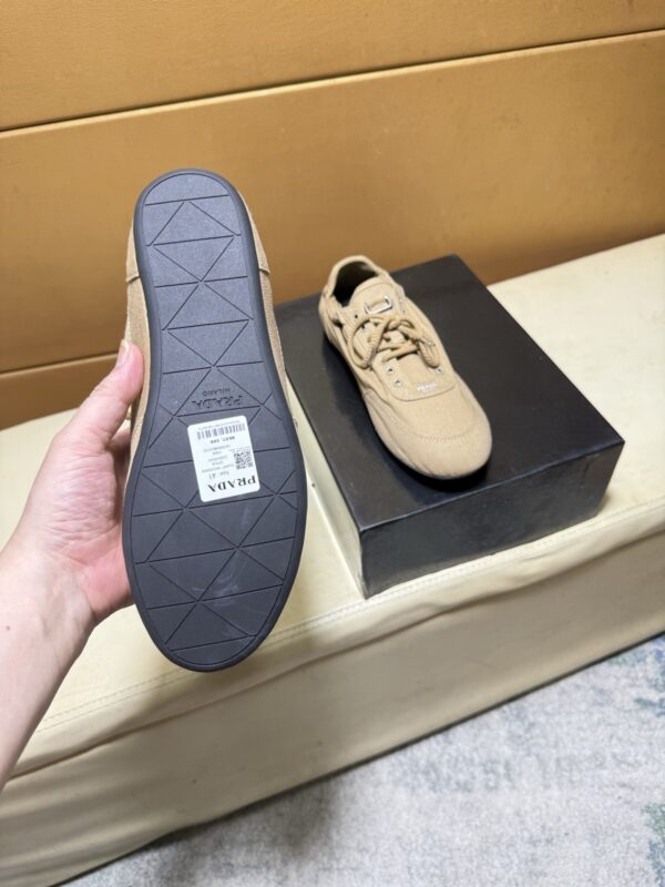 Prada Khaki Gathered Nylon Retro Trainer