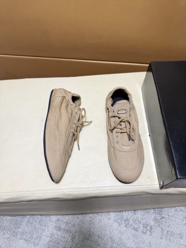 Prada Khaki Gathered Nylon Retro Trainer