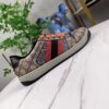 sy_no_FA220419E7A7D903FA11B0750C9E12A0_0 Gucci Screener Sneaker in GG Supreme Canvas with Red/Black Web Stripe & Orange Laces