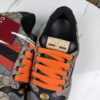 sy_no_FA220419E7A7D903FA11B0750C9E12A0_8 Gucci Screener Sneaker in GG Supreme Canvas with Red/Black Web Stripe & Orange Laces