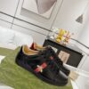 Gucci Ace Embroidered Bee Black Sneaker with Red & Blue Heel Tabs