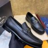 sy_no_FE576F609BD0497C35E391C4D1A1059C_1 Prada Black Matte Leather Metal Buckle Loafers