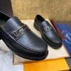 sy_no_FE576F609BD0497C35E391C4D1A1059C_2 Prada Black Matte Leather Metal Buckle Loafers