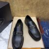 sy_no_FE576F609BD0497C35E391C4D1A1059C_7 Prada Black Matte Leather Metal Buckle Loafers