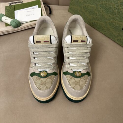 sy_no_FF383B9C6C839FA146F4561ABB83300D_0 Gucci MAC8 GG Canvas & Suede Sneaker with Web Stripe