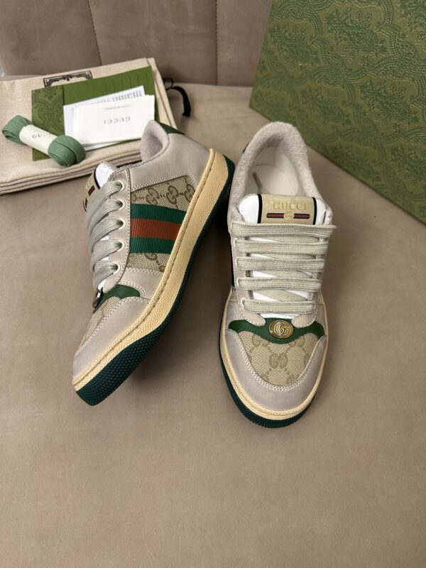 Gucci MAC8 GG Canvas & Suede Sneaker with Web Stripe