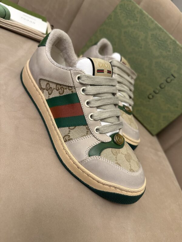 Gucci MAC8 GG Canvas & Suede Sneaker with Web Stripe