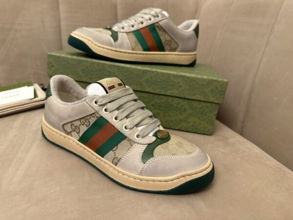 Gucci MAC8 GG Canvas & Suede Sneaker with Web Stripe
