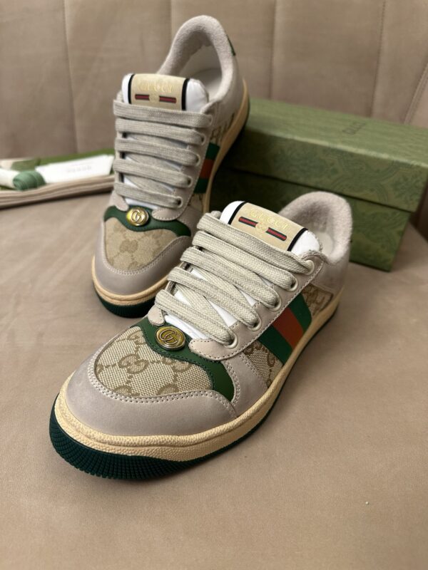 Gucci MAC8 GG Canvas & Suede Sneaker with Web Stripe