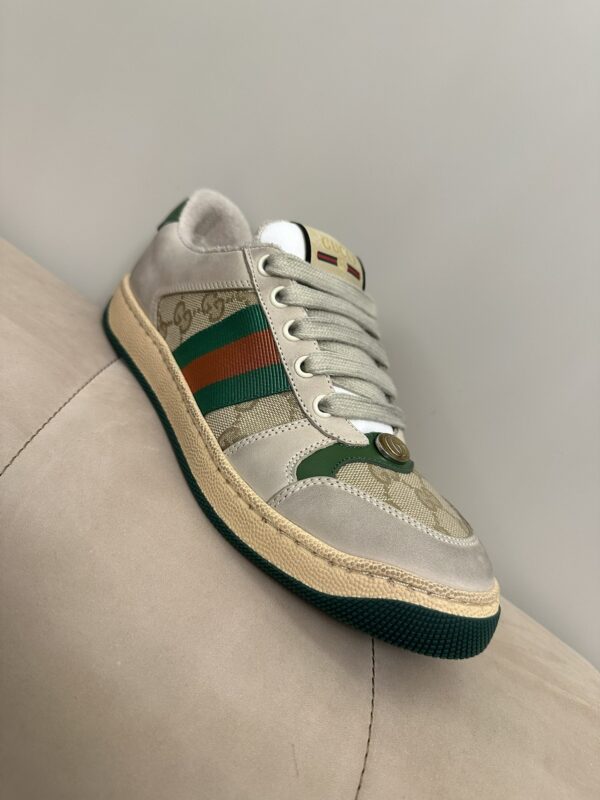 Gucci MAC8 GG Canvas & Suede Sneaker with Web Stripe