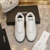 sy_no_FF6BDA0E93CD05595F46FE27C19E8E77_5 Chanel White Quilted Leather Low-Top Sneaker with Suede Detailing and Tongue Logo