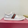 sy_no_FFB6AF304158680D98672F1C77CB5E56_1 Gucci Metallic Silver Leather Sneaker with Web Stripe