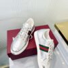 sy_no_FFB6AF304158680D98672F1C77CB5E56_4 Gucci Metallic Silver Leather Sneaker with Web Stripe