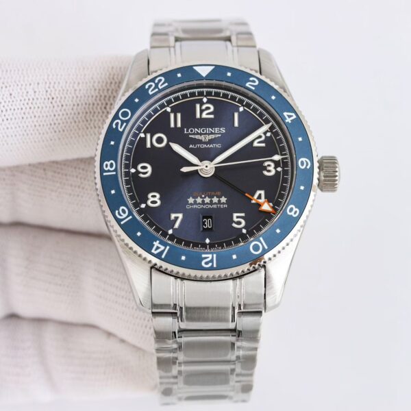 sy_no_30EE81E3A886CEA8666542FB32ACEFCF_2 Longines Spirit Zulu Time Blue Bezel GMT Watch