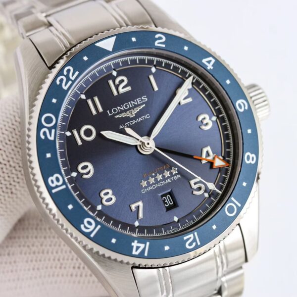 sy_no_30EE81E3A886CEA8666542FB32ACEFCF_3 Longines Spirit Zulu Time Blue Bezel GMT Watch