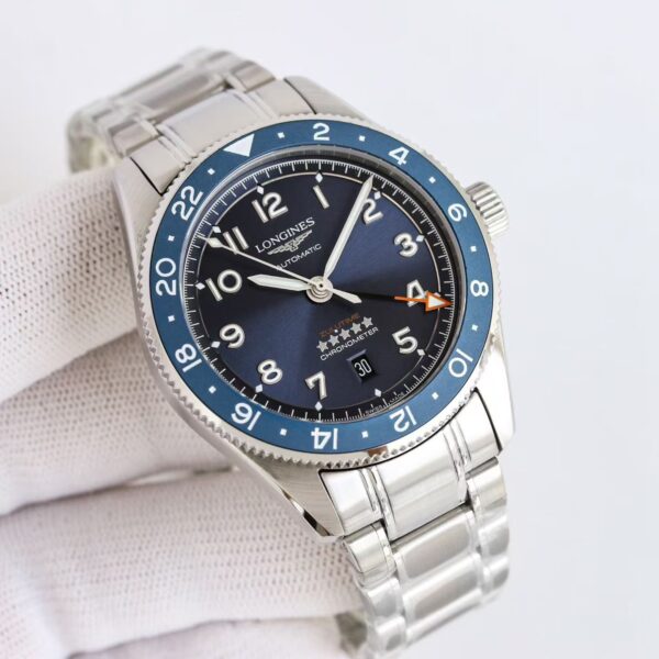 sy_no_30EE81E3A886CEA8666542FB32ACEFCF_4 Longines Spirit Zulu Time Blue Bezel GMT Watch