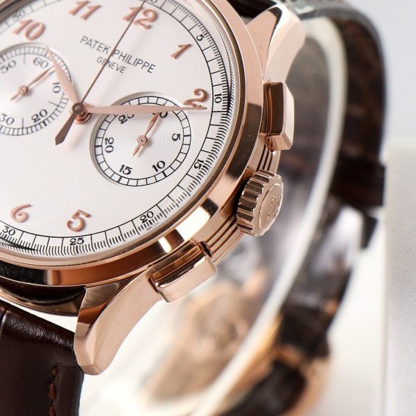 sy_no_312E0CFDE39404E5CDAD27E597F8AB81_6 Patek Philippe Rose Gold Silver-White Dial Chronograph Dress Watch