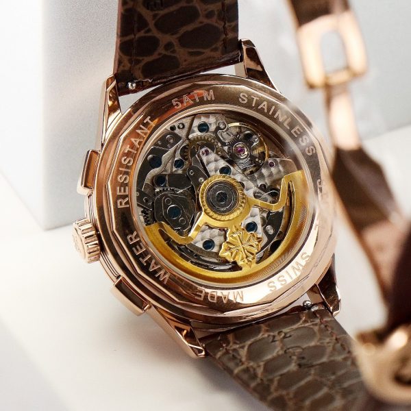 sy_no_312E0CFDE39404E5CDAD27E597F8AB81_7 Patek Philippe Rose Gold Silver-White Dial Chronograph Dress Watch