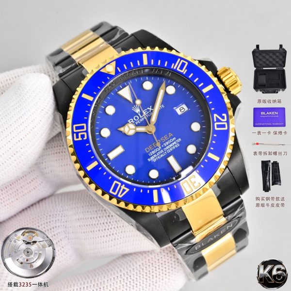 Rolex Deepsea Blaken Black Gold Blue Dial Two-Tone Dive Watch