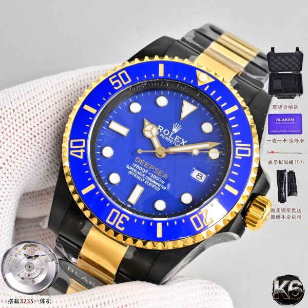 Rolex Deepsea Blaken Black Gold Blue Dial Two-Tone Dive Watch