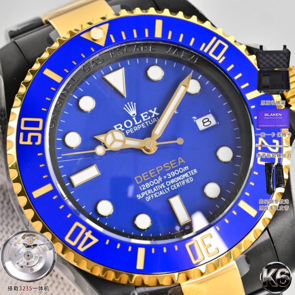 Rolex Deepsea Blaken Black Gold Blue Dial Two-Tone Dive Watch