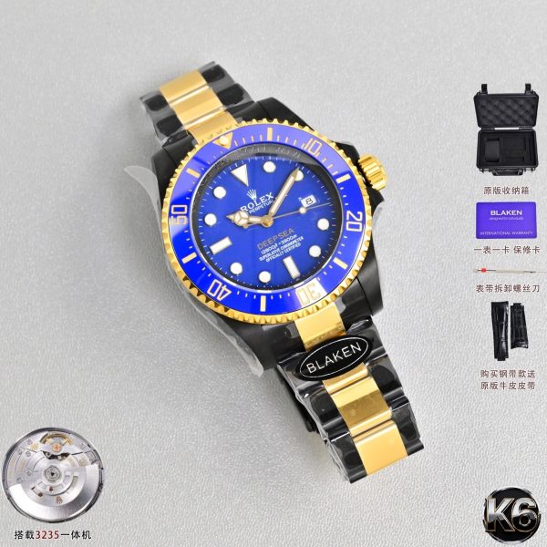 Rolex Deepsea Blaken Black Gold Blue Dial Two-Tone Dive Watch