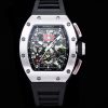 sy_no_42DA7743313F9F10B683F890C1D806F8_1 Richard Mille RM 011 Silver-Tone Skeleton Flyback Chronograph Watch