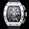 sy_no_42DA7743313F9F10B683F890C1D806F8_2 Richard Mille RM 011 Silver-Tone Skeleton Flyback Chronograph Watch