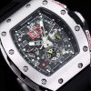 sy_no_42DA7743313F9F10B683F890C1D806F8_3 Richard Mille RM 011 Silver-Tone Skeleton Flyback Chronograph Watch