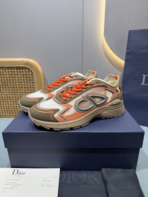 Dior B30 Orange White Mesh Dad Sneaker
