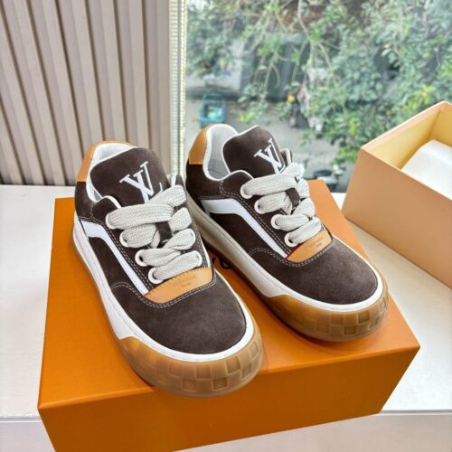 sy_no_5E097E054ECE431575AD1D09F9DA2602_0 LV Dark-Brown Suede Platform Sneaker