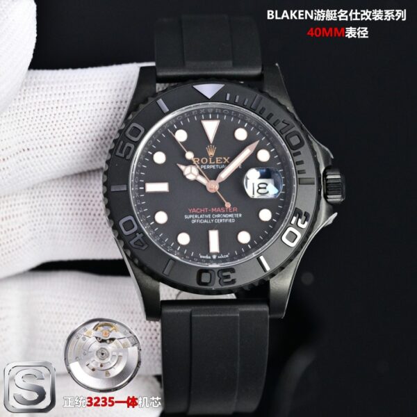 sy_no_682DB69FA6298BAC9C04FE2902E7C215_1 BLAKEN Custom Rolex Yacht-Master 40mm Black DLC
