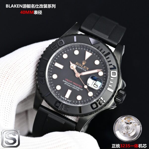 sy_no_682DB69FA6298BAC9C04FE2902E7C215_2 BLAKEN Custom Rolex Yacht-Master 40mm Black DLC