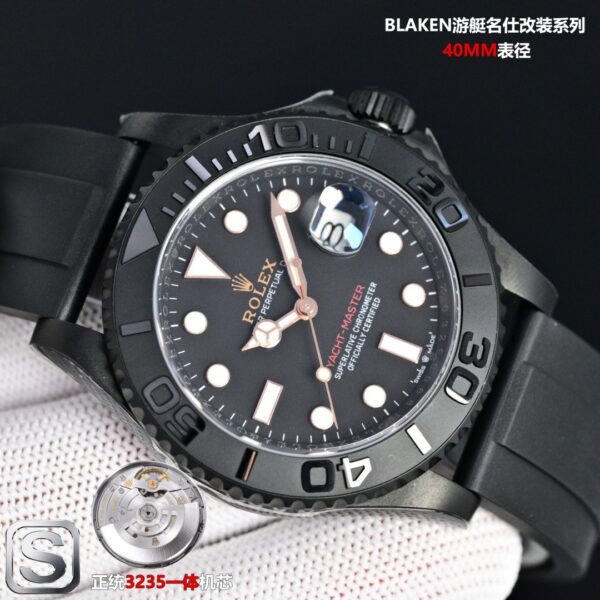 sy_no_682DB69FA6298BAC9C04FE2902E7C215_3 BLAKEN Custom Rolex Yacht-Master 40mm Black DLC