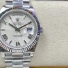 sy_no_6E798F8C3D67049A954F94B54F7C3065_0 Rolex Day-Date Rainbow Gem-Set Bezel Silver Roman Dial President Bracelet Watch