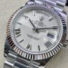 sy_no_6E798F8C3D67049A954F94B54F7C3065_2 Rolex Day-Date Rainbow Gem-Set Bezel Silver Roman Dial President Bracelet Watch