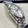 sy_no_6E798F8C3D67049A954F94B54F7C3065_5 Rolex Day-Date Rainbow Gem-Set Bezel Silver Roman Dial President Bracelet Watch