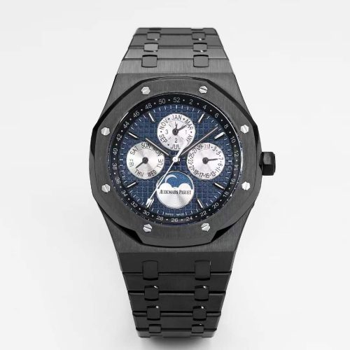 sy_no_782FD593859977299DC6DC1C6173F2EB_0 Audemars Piguet Royal Oak Black Ceramic Blue Dial Perpetual Calendar Watch