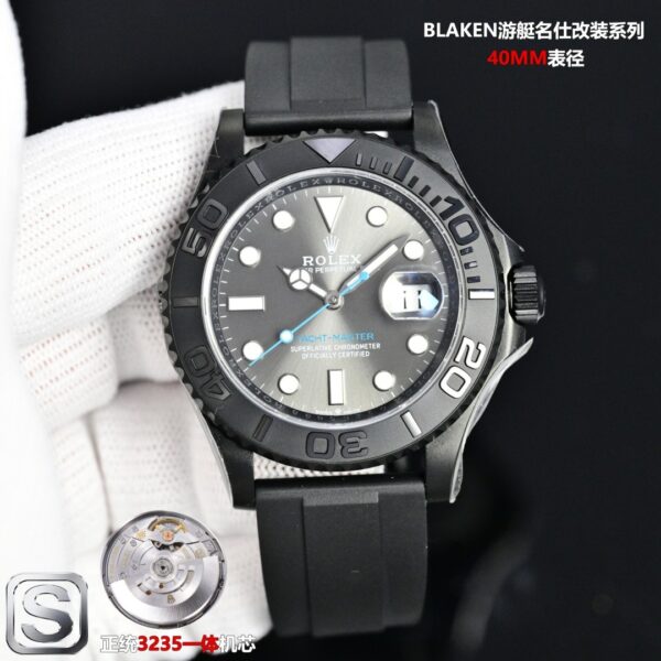 sy_no_7ADF30C769F862C4A278A066839D7409_1 BLAKEN Custom Rolex Yacht-Master 40mm Grey Dial DLC